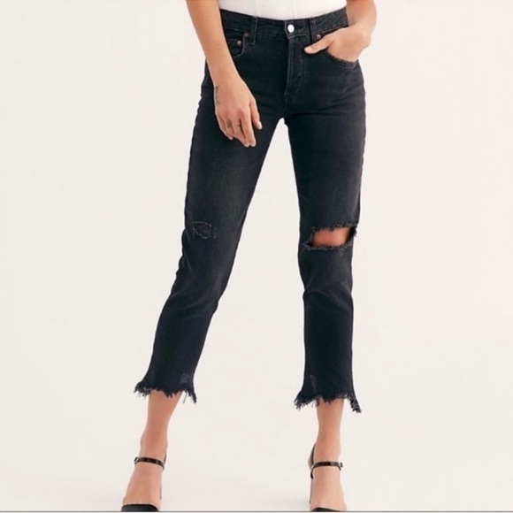 Free People Good Times Relaxed Skinny Jeans in Black Size: 30 - Picture 15 of 15